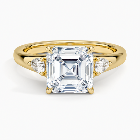 18K Yellow Gold Aria Three Stone Signet Diamond Ring (1/4 ct. tw.)