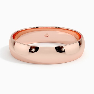 Slim Profile 5mm Wedding Ring in 14K Rose Gold