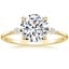 18K Yellow Gold Petite Cometa Three Stone Diamond Ring, smalltop view