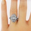 The Snowflake Ring, smalltop view on a hand
