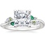 Platinum Arden Diamond Ring with Lab Emerald Accents, smalltop view