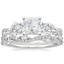 18K White Gold Three Stone Luxe Willow Diamond Ring with Luxe Winding Willow Diamond Ring