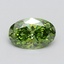 1.02 Ct. Fancy Vivid Green Oval Lab Grown Diamond
