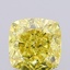 1.25 Ct. Fancy Vivid  Yellow Cushion Lab Grown Diamond