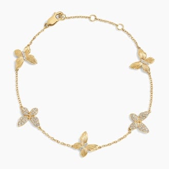 Butterfly Diamond Station Bracelet