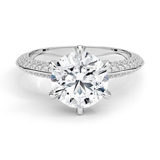 Custom Knife Edge Pavé Diamond Ring