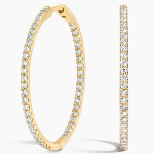 Medium Perfect Hoop Lab Diamond Earrings