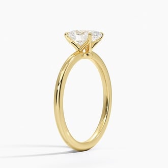 Petite Elodie 1.5mm Solitaire with 1ct Oval Certified Lab Diamond in 18K Yellow Gold