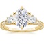 18K Yellow Gold Hudson Engraved Three Stone Diamond Ring (1/3 ct. tw.), smalltop view