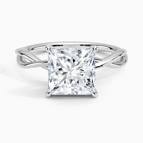 18K White Gold Alya Twist Solitaire Ring
