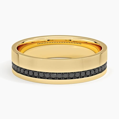 14K Rose Gold Austin Black Diamond 5.5mm Wedding Ring