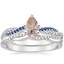 18K White Gold Petite Luxe Twisted Vine Sapphire and Diamond Ring with Petite Twisted Vine Diamond Ring (1/8 ct. tw.)