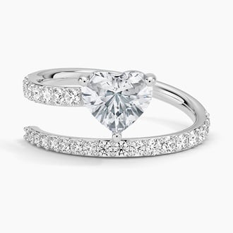 Heart Shaped Lab Diamond Wrap Ring (1 1/2 ct. tw.) in 14K White Gold