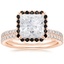 14KR Moissanite Waverly Diamond Ring with Black Diamond Accents with Luxe Ballad Diamond Ring, smalltop view