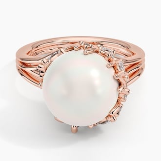 Cotillion Cultured Pearl and Diamond Cocktail Ring