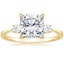 18K Yellow Gold Petite Selene Three Stone Diamond Ring (1/10 ct. tw.), smalltop view