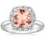 18K White Gold Lotus Flower Halo Diamond Ring (1/4 ct. tw.), smalltop view