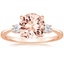 14K Rose Gold Petite Selene Three Stone Diamond Ring (1/10 ct. tw.), smalltop view