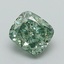 1.05 Ct. Fancy Vivid Green Cushion Lab Grown Diamond