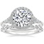 18K White Gold Nadia Halo Diamond Ring with Versailles Diamond Ring (3/8 ct. tw.)