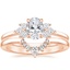 14K Rose Gold Stella Diamond Ring with Lunette Diamond Ring