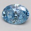 3.06 Ct. Fancy Vivid Blue Oval Lab Grown Diamond