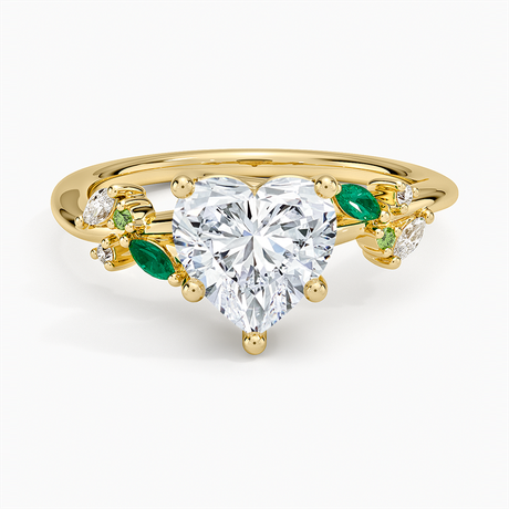 Arden Diamond Ring with Lab Emerald Accents - Brilliant Earth