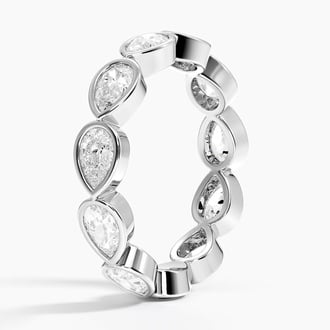 East-West Bezel Pear Eternity Lab Diamond Ring in Platinum