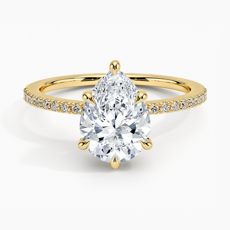18K Yellow Gold Perfect Fit Half Coverage Hidden Halo Diamond Ring (1/5 ct. tw.)