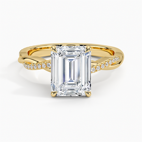 18K Yellow Gold Petite Twisted Vine Diamond Ring (1/8 ct. tw.)
