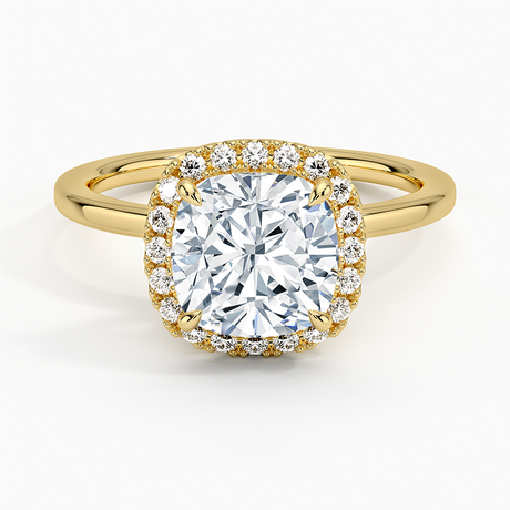 18K Yellow Gold Vienna Halo Diamond Ring