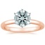 14K Rose Gold Comfort Fit 2mm Six-Prong Solitaire Ring, smalltop view