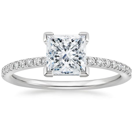 18K White Gold Ballad Diamond Ring (1/8 ct. tw.) with Flair Diamond Ring (1/6 ct. tw.)