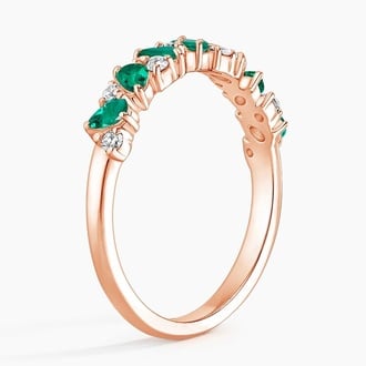 Olivetta Lab Emerald and Diamond Ring