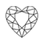 5.07 Carat Heart Diamond small top view with measurements