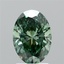 2.02 Ct. Fancy Vivid Green Oval Lab Grown Diamond