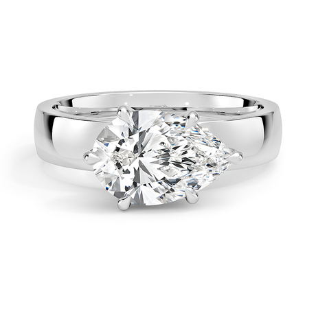 18K White Gold Peyton East-West Solitaire Ring