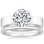 18K White Gold Parker Ring with Petite Comfort Fit Wedding Ring