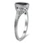 Hand-Engraved Teal Sapphire Bezel Ring, smallview