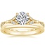 18K Yellow Gold Zinnia Diamond Ring (1/3 ct. tw.) with Petite Comfort Fit Wedding Ring