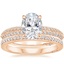 18K Rose Gold Tacori Sculpted Crescent Knife Edge Diamond Ring with Tacori Dantela Diamond Ring (1/8 ct. tw.)