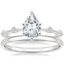 18K White Gold Aimee Diamond Ring with 1.5mm Slim Profile Wedding Ring