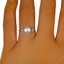 The Amira Ring, smalltop view on a hand
