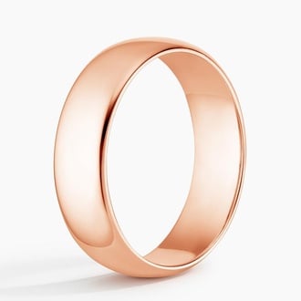 Slim Profile 6mm Wedding Ring in 14K Rose Gold