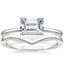 18K White Gold Horizontal Petite Comfort Fit Ring with Chevron Ring