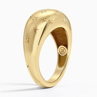 Cancer Zodiac Constellation Diamond Dome Ring