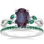Platinum Willow Ring With Lab Emerald Accents with Luxe Ballad Emerald Ring