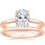 14K Rose Gold Elodie Ring with Petite Comfort Fit Wedding Ring
