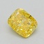 0.66 Ct. Fancy Vivid Yellow Cushion Lab Grown Diamond