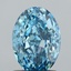 1.18 Ct. Fancy Vivid  Blue Oval Lab Grown Diamond